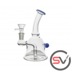 BENT NECK GUMDROP GLASS WATER PIPE 6inch